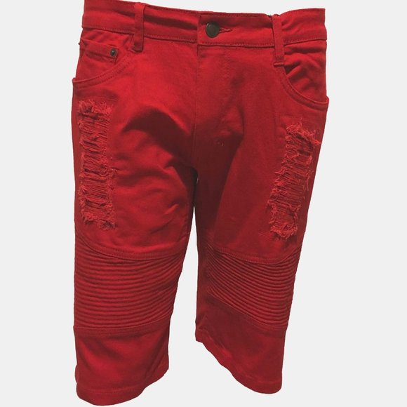 Maxi Milian denim short / Color: Red - Picture 1 of 4